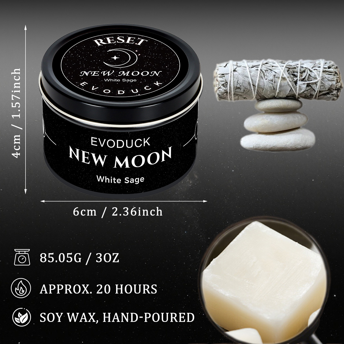 1pc New Moon Scented Candles C - Scented Candle Luxury recension och pris